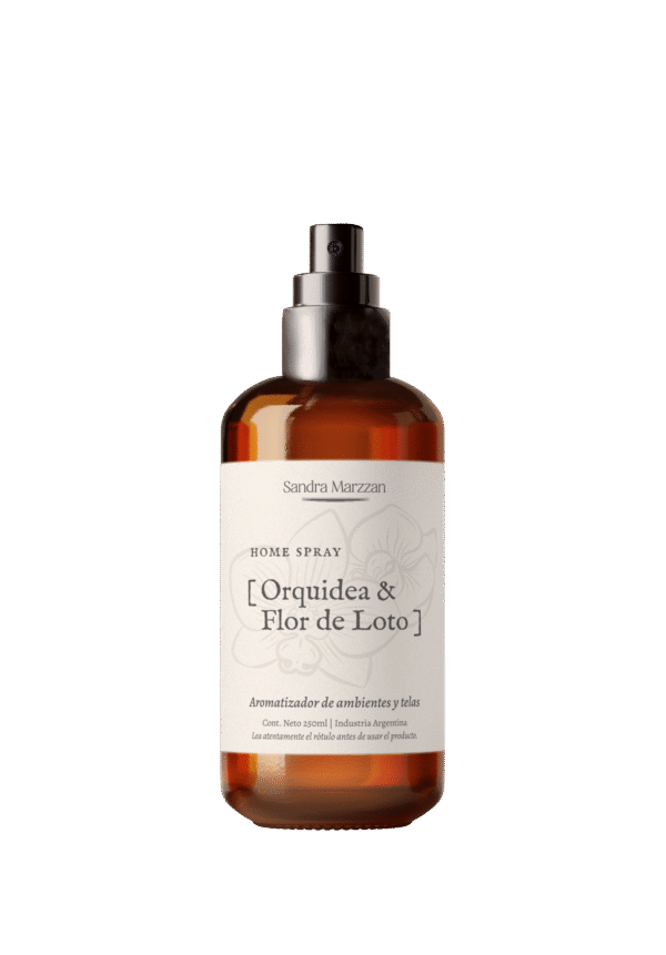 Home Spray Orquídea y flor de loto de Sandra Marzzán en Bake Aromas.