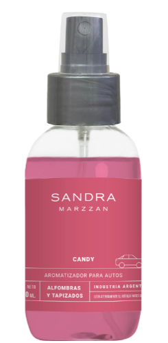 Aromatizador Candy - 120 ml. Aromatizador de auto spray fragancia Candy 120ml Baké Aromas