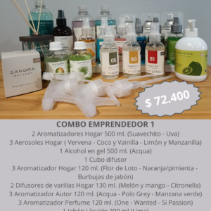 Combo Emprendedor de Bake Aromas con 20 productos Sandra Marzzán seleccionados para revendedores.