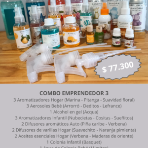 Combo Emprendedor 3 de Bake Aromas: el kit más completo de productos Sandra Marzzán para revendedores.